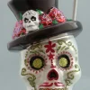 Discount KSA Day Of The Dead Glass Skull + Hat, Gold Eyes