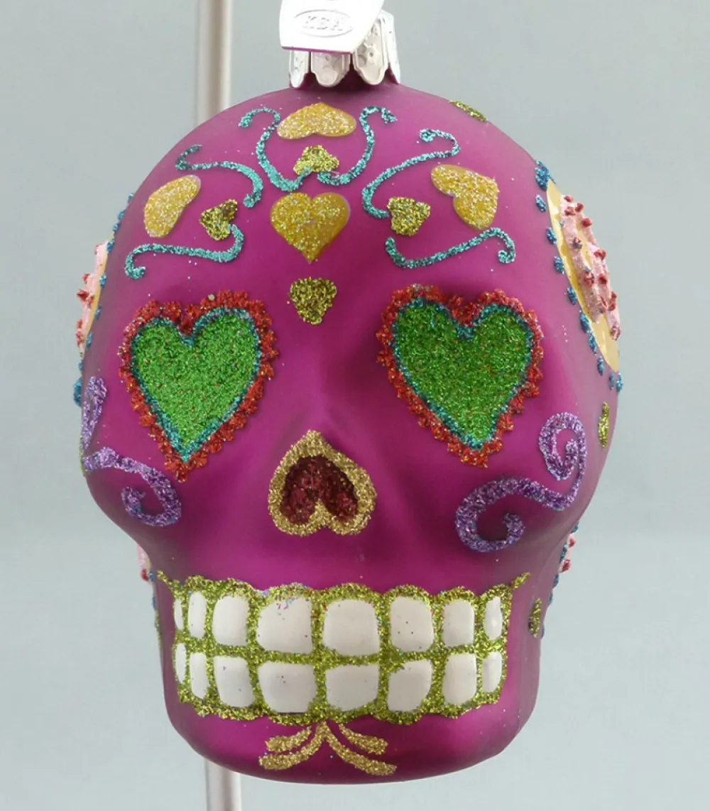 day_of_the_dead_glass_skull_fuchsia_0.webp Outlet KSA Day Of The Dead Glass Skull -Fuchsia