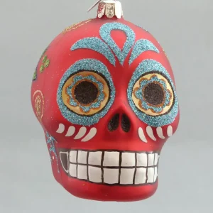 Flash Sale KSA Day Of The Dead Glass Skull -Red