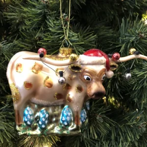 Hot One Hundred Eighty Glass Longhorn Ornament