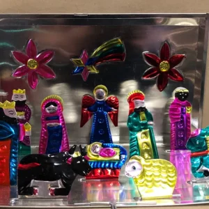 Best A Christmas Mexican Painted Tin Nativity - Pop Up