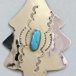New Curtis Benavidez Silver Tree With Turquoise